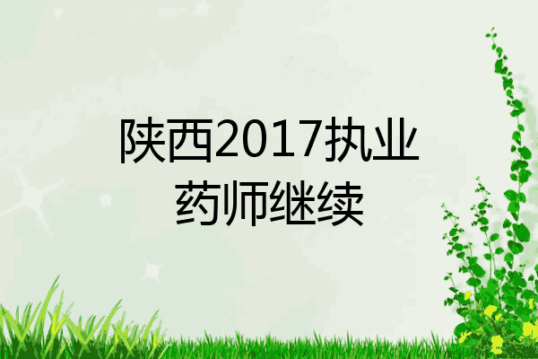 陕西2017执业药师继续