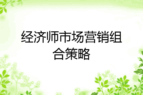 经济师市场营销组合策略