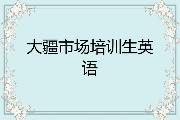 大疆市场培训生英语