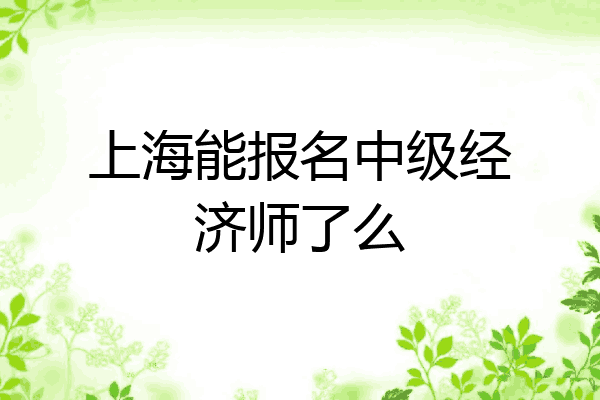 上海能报名中级经济师了么