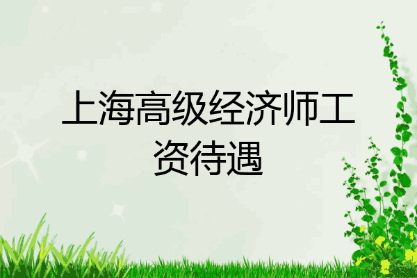 上海高级经济师工资待遇