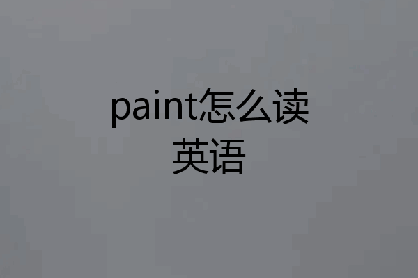 paint怎么读英语