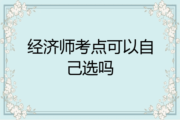 经济师考点可以自己选吗