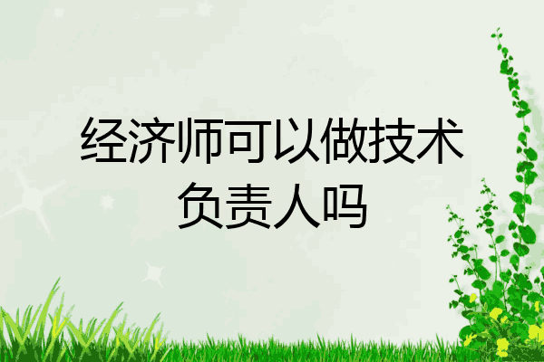 经济师可以做技术负责人吗