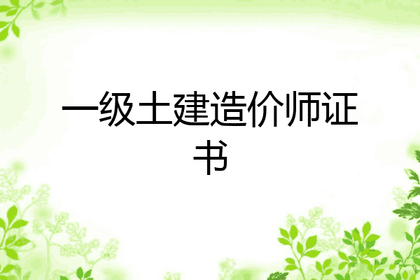 一级土建造价师证书