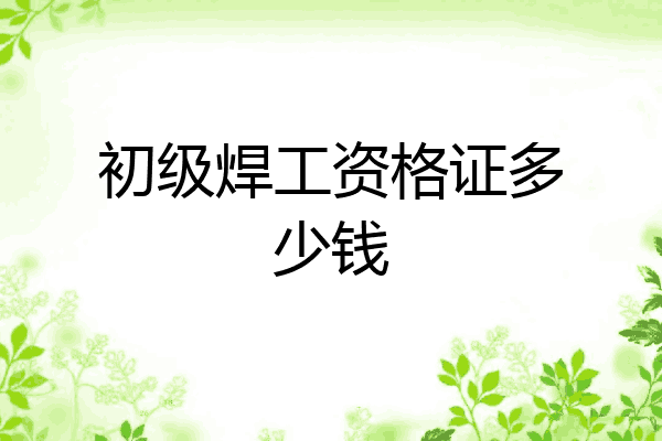 初级焊工资格证多少钱