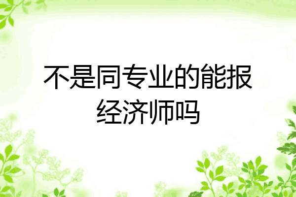 不是同专业的能报经济师吗