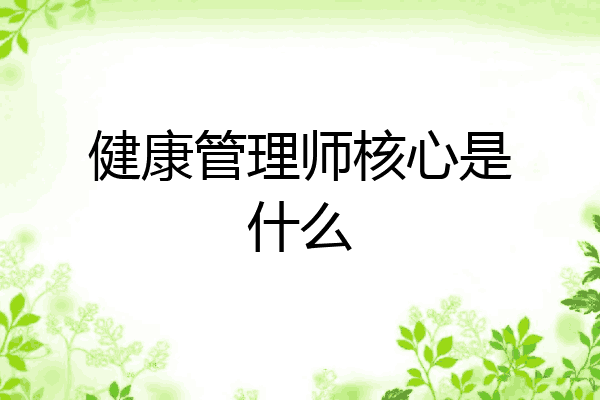 健康管理师核心是什么