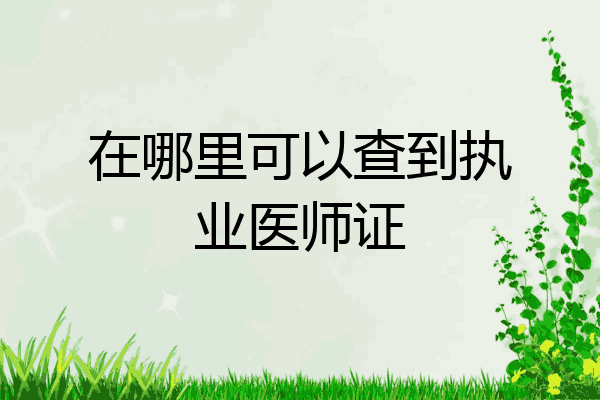 在哪里可以查到执业医师证
