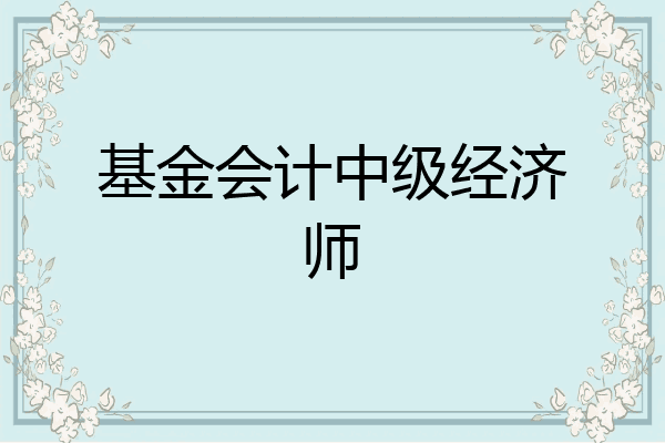 基金会计中级经济师