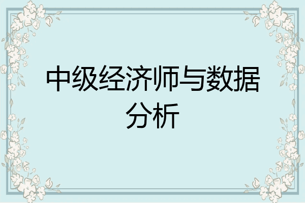 中级经济师与数据分析