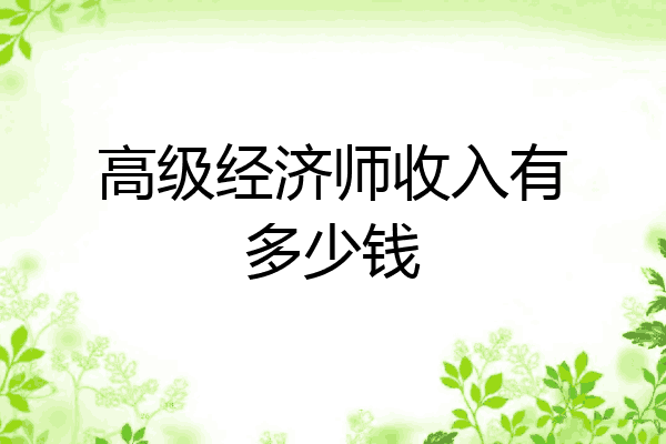 高级经济师收入有多少钱