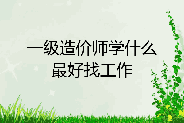 一级造价师学什么最好找工作