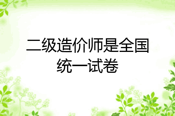 二级造价师是全国统一试卷