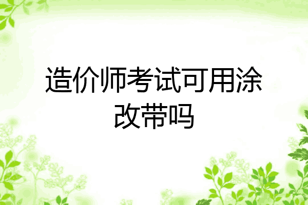造价师考试可用涂改带吗