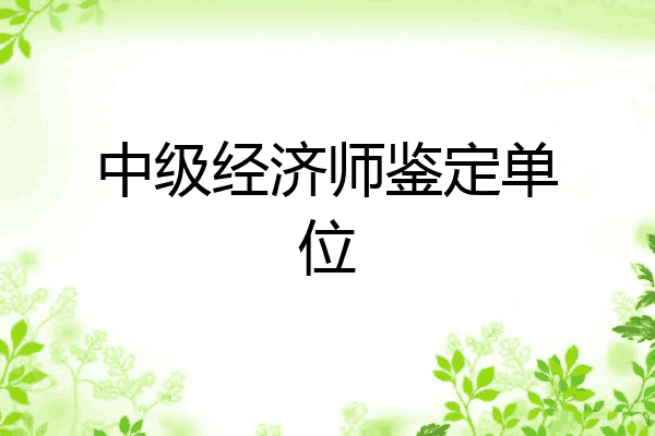 中级经济师鉴定单位