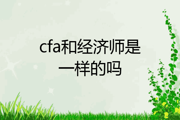 cfa和经济师是一样的吗