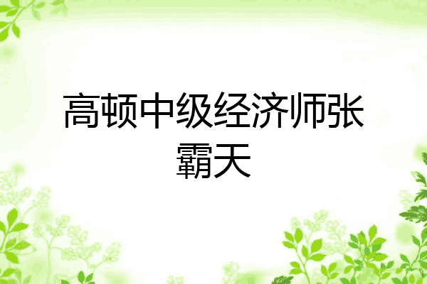 高顿中级经济师张霸天