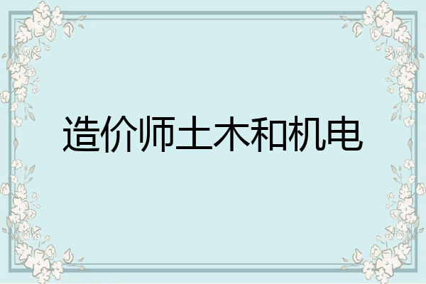 造价师土木和机电