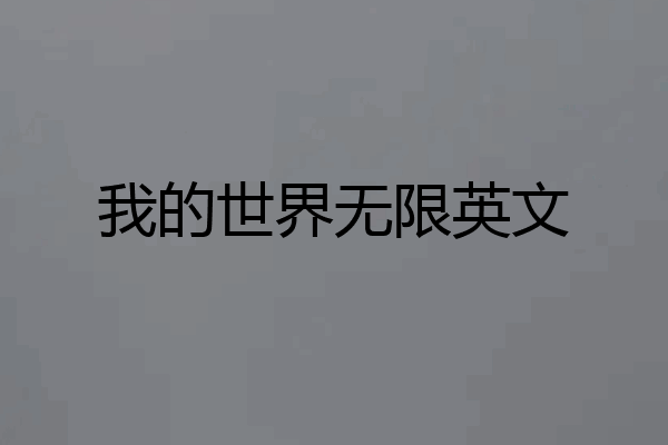 我的世界无限英文