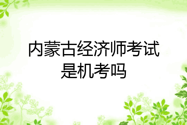 内蒙古经济师考试是机考吗