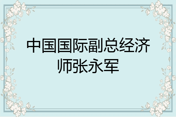 中国国际副总经济师张永军