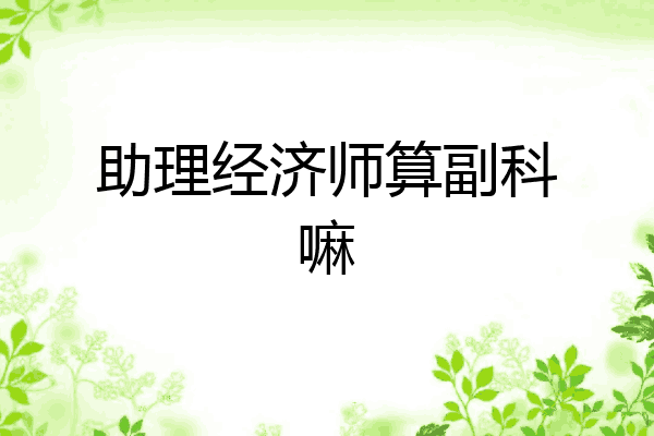 助理经济师算副科嘛
