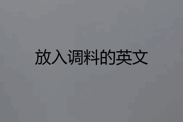 放入调料的英文