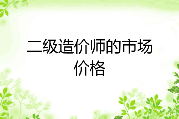 二级造价师的市场价格