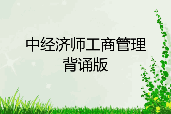 中经济师工商管理背诵版