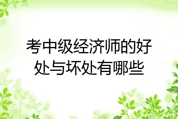 考中级经济师的好处与坏处有哪些