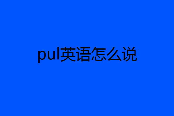 pul英语怎么说