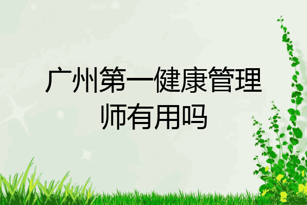 广州第一健康管理师有用吗