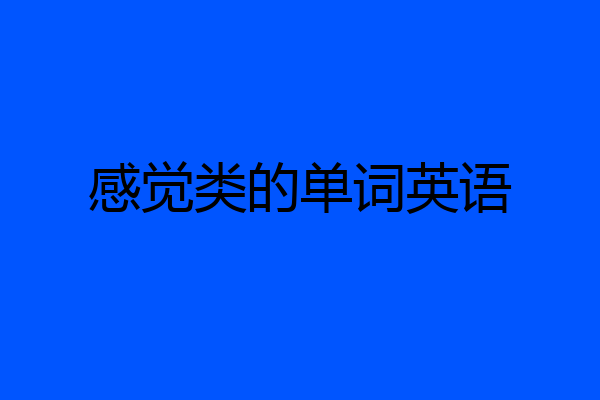 感觉类的单词英语