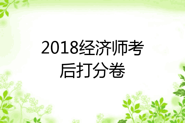 2018经济师考后打分卷