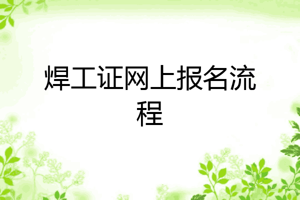 焊工证网上报名流程