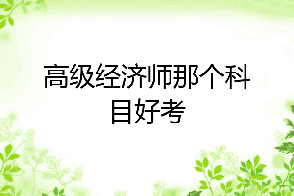 高级经济师那个科目好考