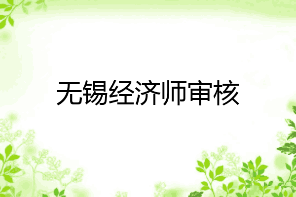 无锡经济师审核