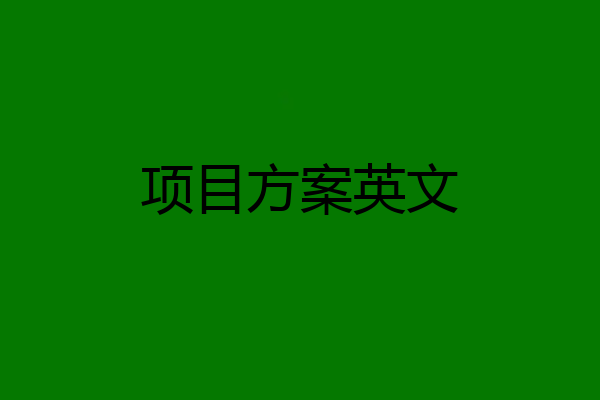 项目方案英文
