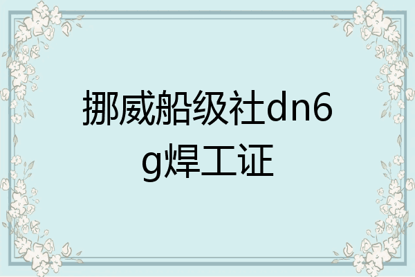 挪威船级社dn6g焊工证