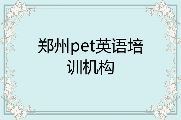 郑州pet英语培训机构