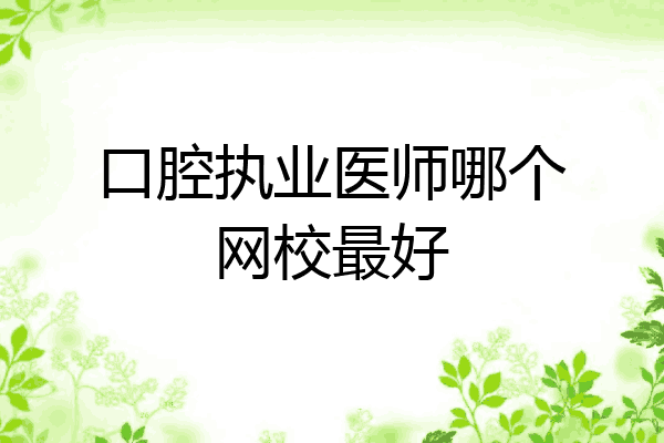 口腔执业医师哪个网校最好