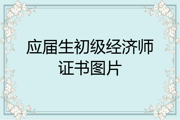 应届生初级经济师证书图片