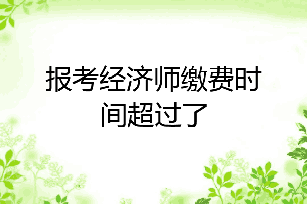 报考经济师缴费时间超过了