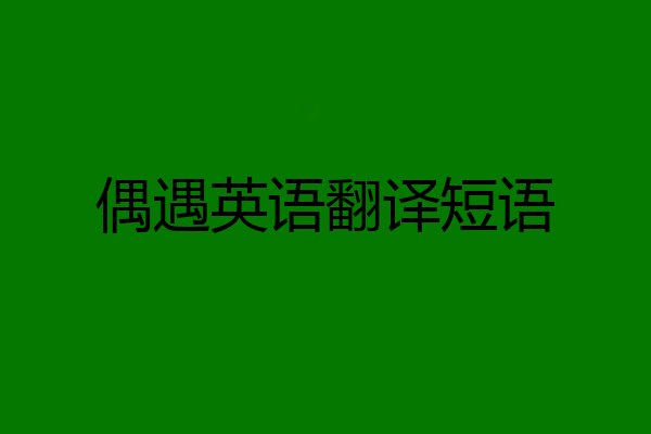 偶遇英语翻译短语