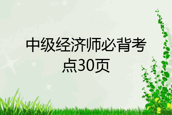 中级经济师必背考点30页