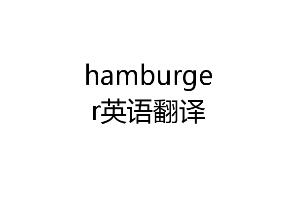 hamburger英语翻译