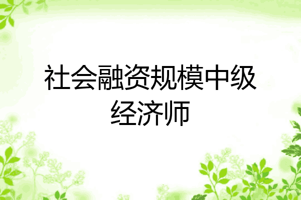 社会融资规模中级经济师