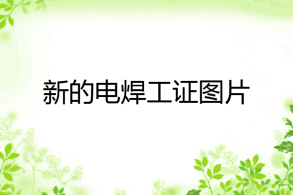 新的电焊工证图片