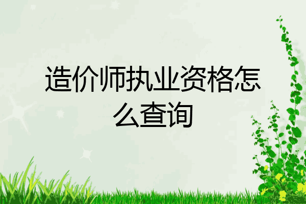 造价师执业资格怎么查询